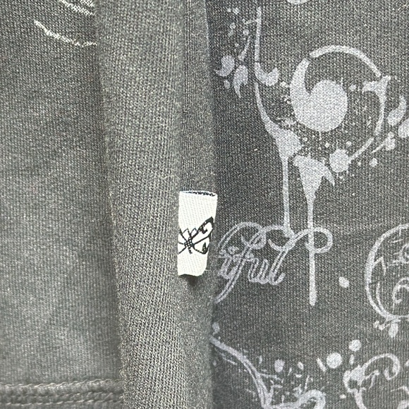 (W3) Self esteem, Y2K Vintage Floral Skull Print  Style Up Hooded Jacket W, Sz M - Picture 7 of 10